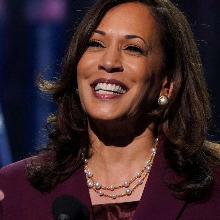 US Senator Kamala Harris (D-CA) accepts the Democratic vice presidential nomination during an acceptance speech delivered for the largely virtual 2020 Democratic National Convention. Photo: REUTERS/Kevin Lamarque