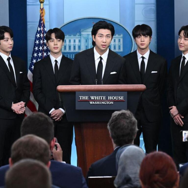 BTS at White House (Photo by SAUL LOEB / AFP) (Photo by SAUL LOEB/AFP via Getty Images