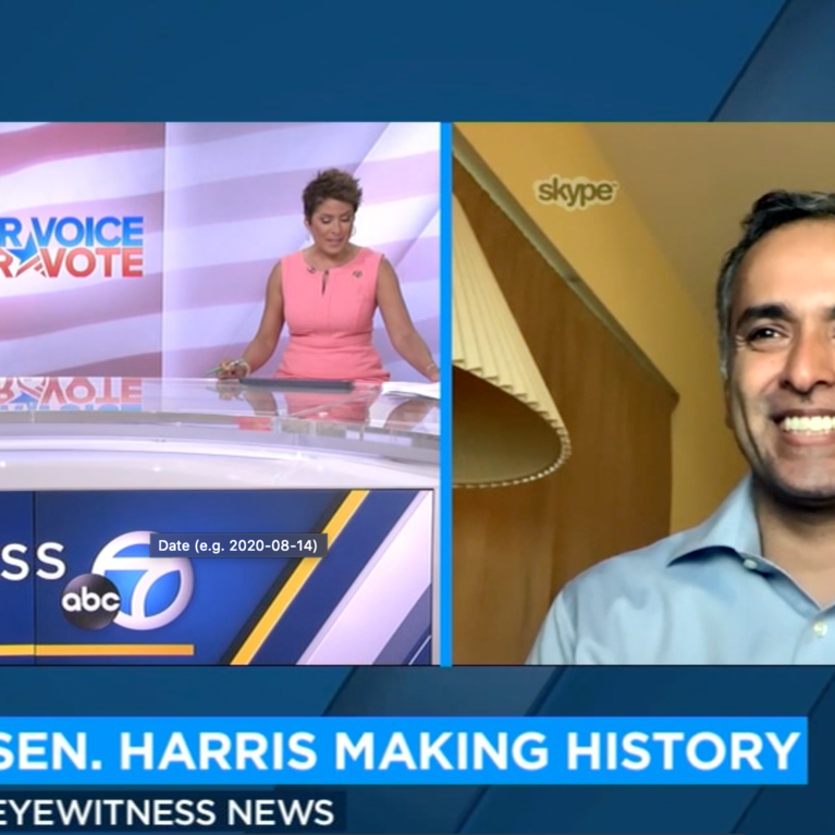 KABC7 Interview of Karthick on Sen. Harris