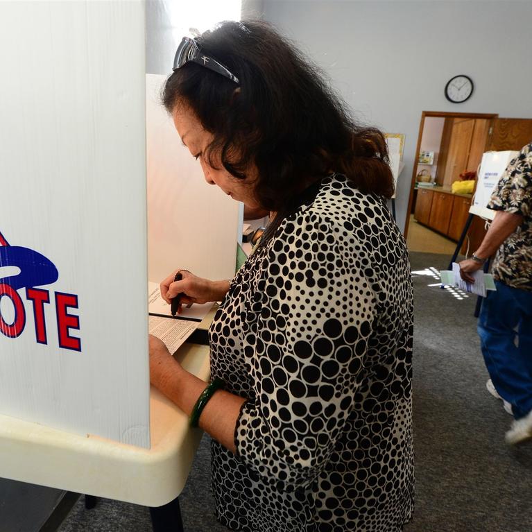 Voters cast ballots in Los Angeles County in California on November 6, 2012. Frederic J. Brown / AFP/Getty Images