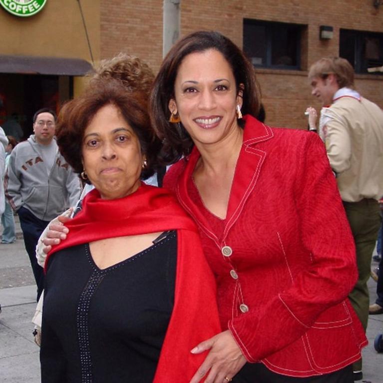 Kamala D. Harris is pictured with her mother, Shyamala, at a Chinese New Year parade in 2007. (Kamala D. Harris campaign/AP)