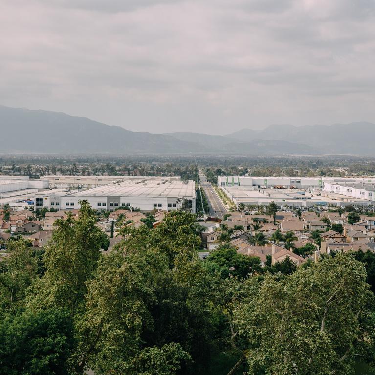 Warehouses have sprawled across the land in the Inland Empire. Credit...Bethany Mollenkof for The New York Times