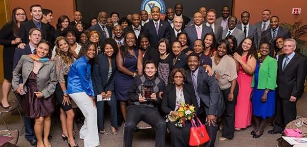 Group Picture of an award ceremony by Black Voice News