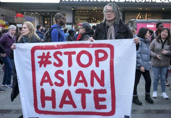 A demonstration against Asian hate on March 16, 2023. More rallies are planned around Asian American and Pacific Islander Heritage month in May.Photographer: Fatih Aktas/Anadolu Agency via Getty Images