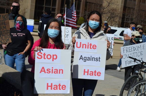 Detroit Stop the Hate Against the Hate rally in downtown Detroit.