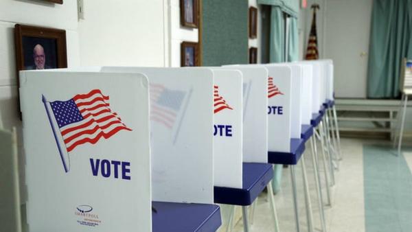 Photo of Voting Booths on Election Day
