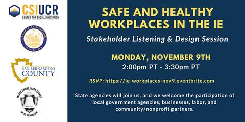 Safe and Healthy Workplaces Stakeholder & Design Session