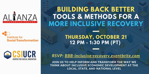 Building Back Better: Tools and Methods for a More Inclusive Recovery